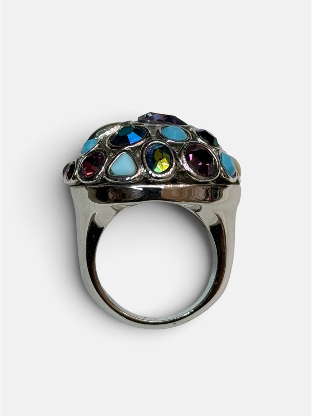 Lia Sophia - Fireworks silver tone dome ring size 8 - Picture 6 of 6